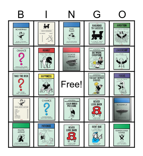MONOPOLY Bingo Card