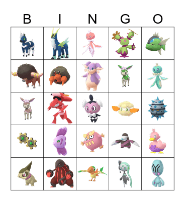 Unova Go Tour Part 1! Bingo Card