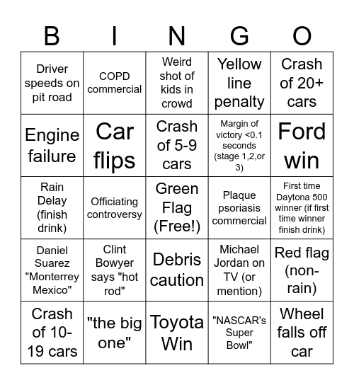 DAYTONAAAA Bingo Card