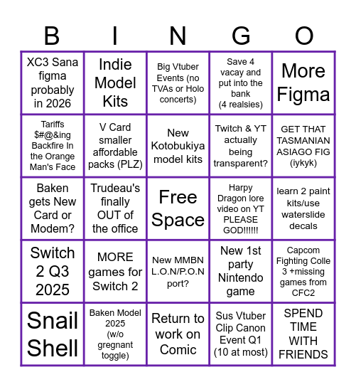 Bingo Card 2025 Bingo Card