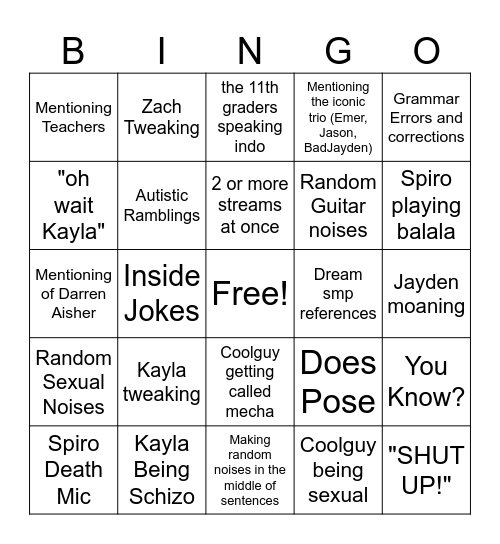 Airways Call Bingo Card