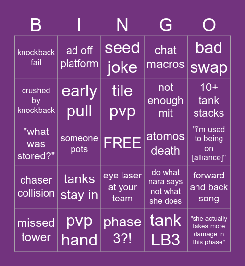 Chaotic Bingo Card