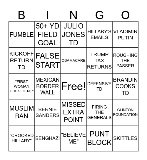 MONDAY SHOWDOWN Bingo Card