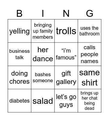 sheena bingo Card