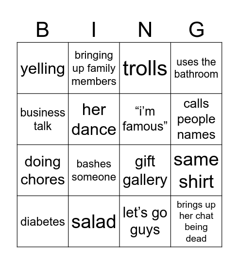 sheena bingo Card