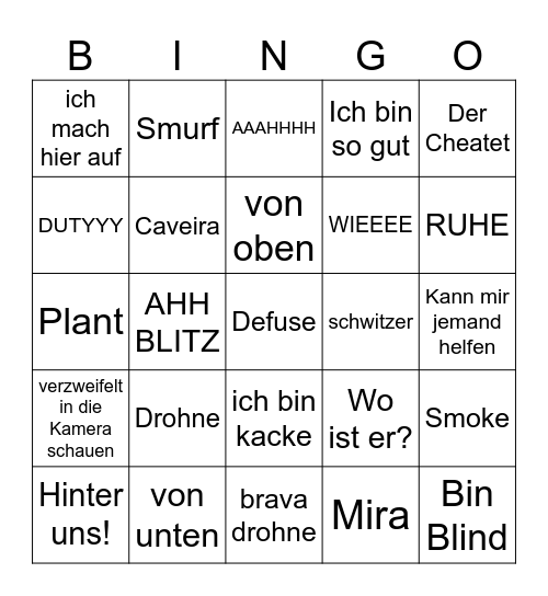 R6 Bingo Card