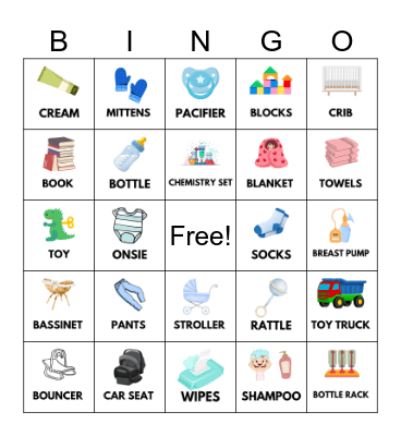 Baby Shower Bingo Card