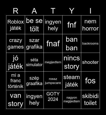 ratyi online játékok Bingo Card