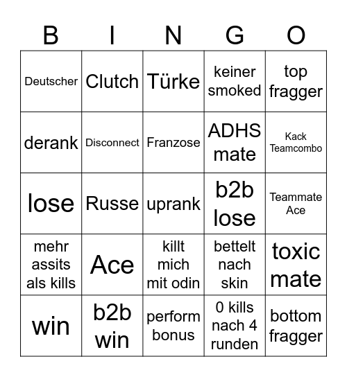 Paul Valorant Bingo Card