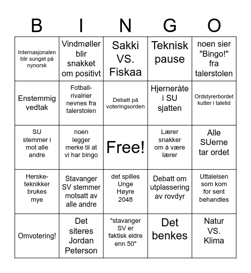 RSV Årsmøtebingo 2025 Bingo Card