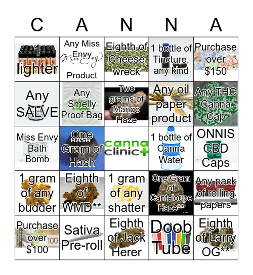 CANNA BINGO Card