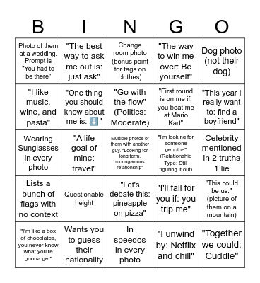 Gay Hinge Bingo Card