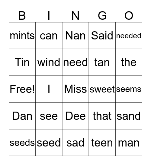 Unit 10 RW1 Bingo Card