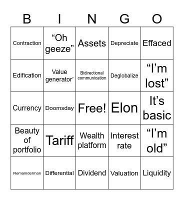 Sachs Bingo Card