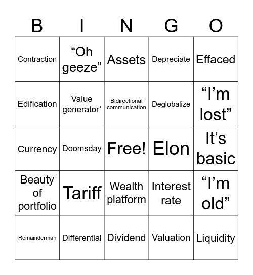 Sachs Bingo Card