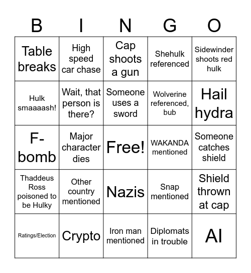 Capn Bingo Card