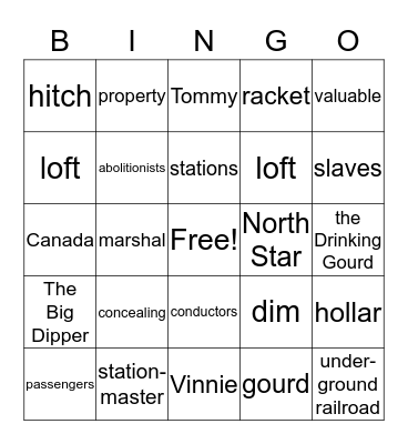 The Drinking Gourd Bingo Card