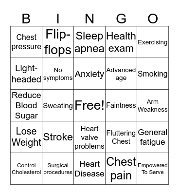 AFib Bingo Card