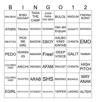 OMETV Bingo Card