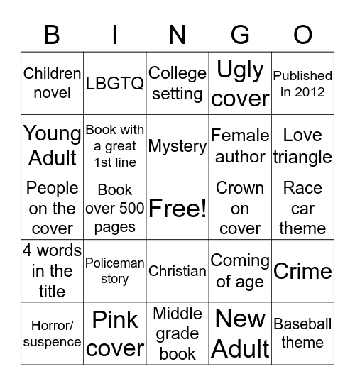 November 2017 Bingo Card