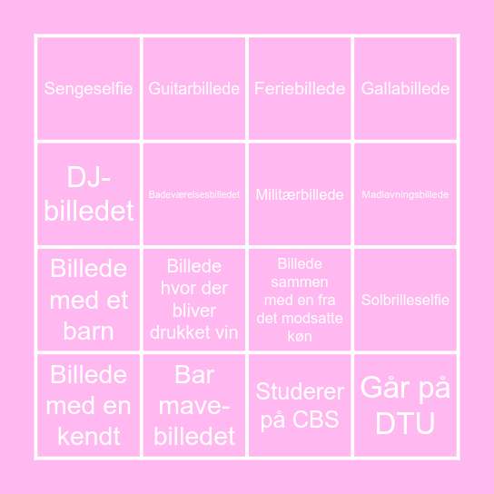 Tinder banko Bingo Card