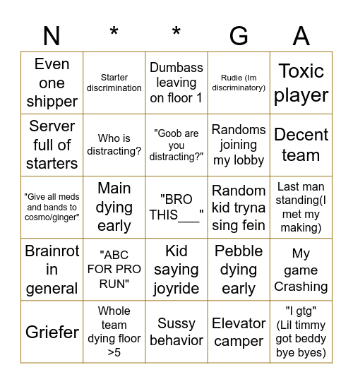 Dandy's world Bingo Card