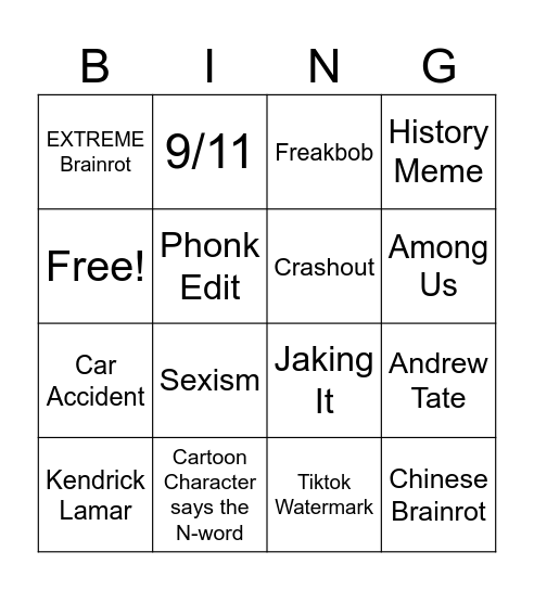 Reels Bingo Card