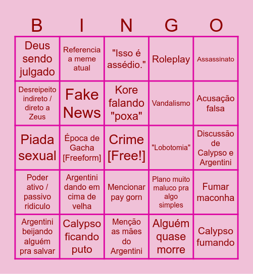 rpg muito brabo Bingo Card