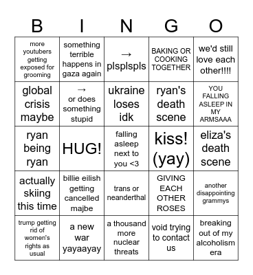 2025 omg Bingo Card