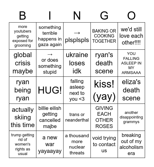 2025 omg Bingo Card