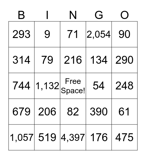 Addition and Subtraction - Third Grade Bingo Card