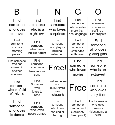 Galentines Bingo Card
