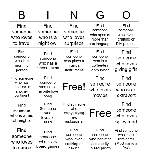 Galentines Bingo Card