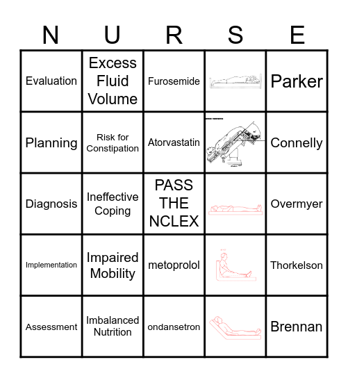 Nurse Student Bingo Card