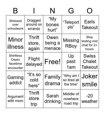 Ejamz Berta Bungo Bingo Card