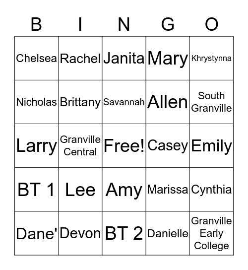 2016-2017 Teacher Talk Group Bingo Card