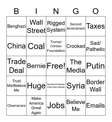 Presidential Bingo Card