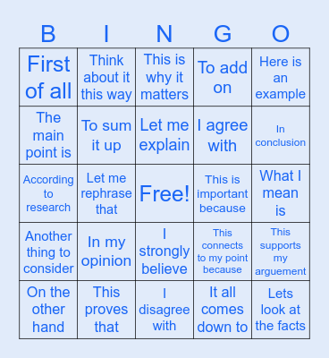 Buzz Words Bingo Card