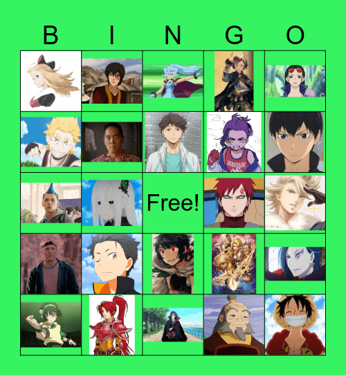Seth's Favorite Character Bingo Card
