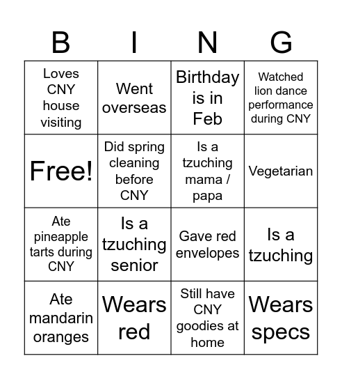 16 Feb Tzu Ching CNY lunch Bingo Card