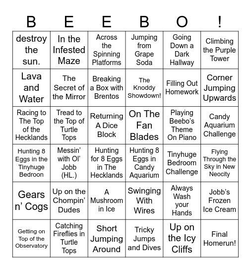 Robot 64 Bingo Card
