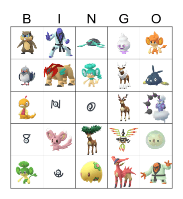 Unova Go Tour Part 2! Bingo Card