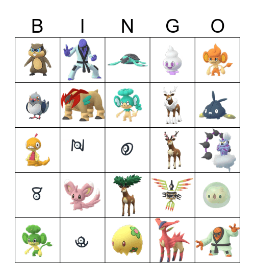 Unova Go Tour Part 2! Bingo Card