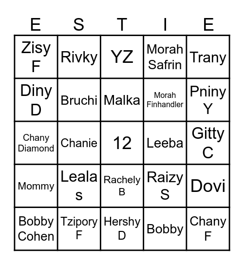 ESTI Bingo Card