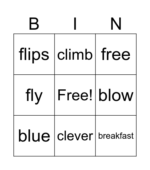 CONSONANT BLENDS Bingo Card