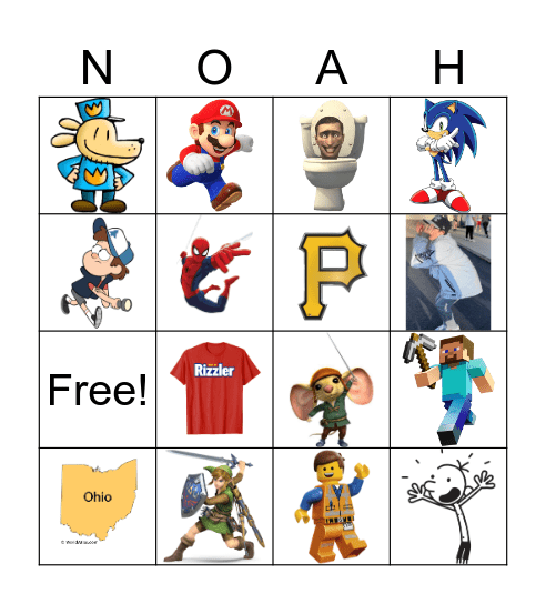 Noah’s Party Bingo Card