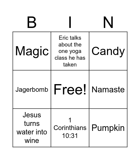 Is holloween of the devil??? Bingo Card