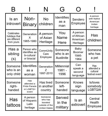 DEIB Summit Bingo Card