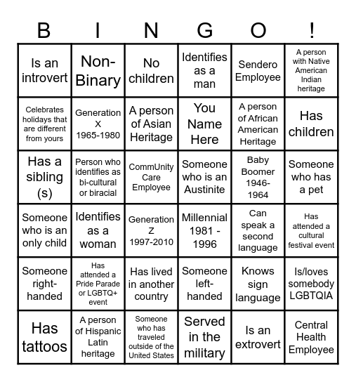 DEIB Summit Bingo Card