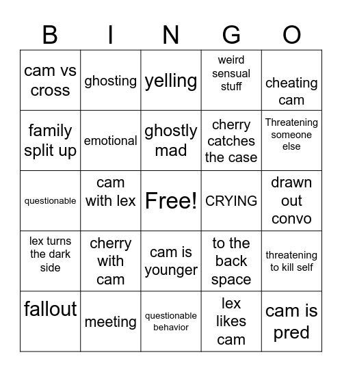 The Big Drama Bingo Card